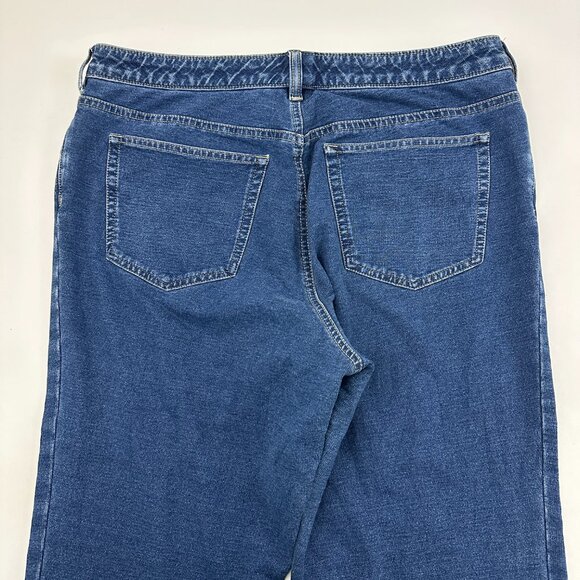 Lands' End Super Soft Bootcut Women's size 16 Dark Wash Blue Denim Jeans - Picture 6 of 7